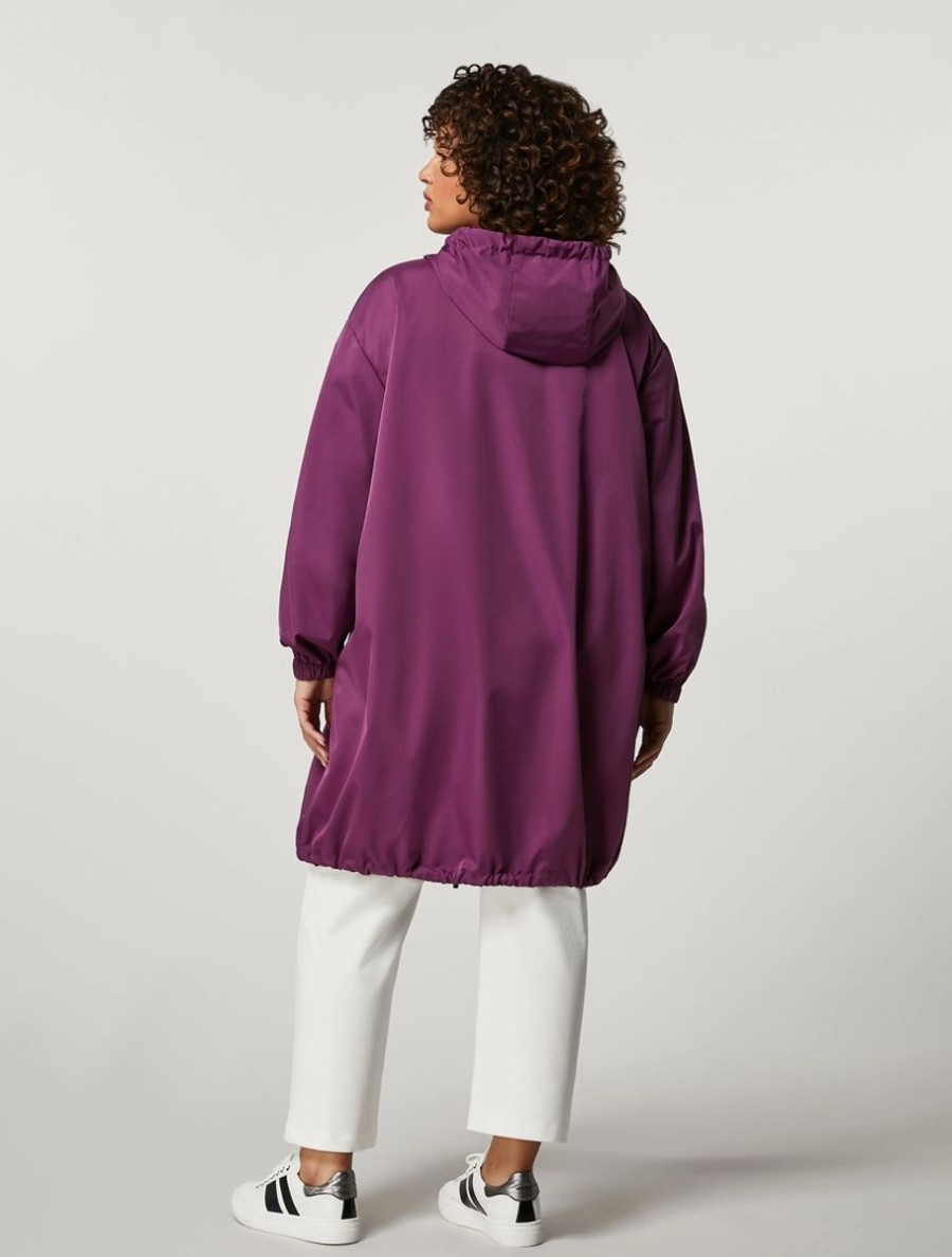 Water-Repellent Taffeta Parka Plum Hot