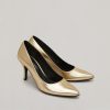 Metallic Court Shoes Gold Wholesale