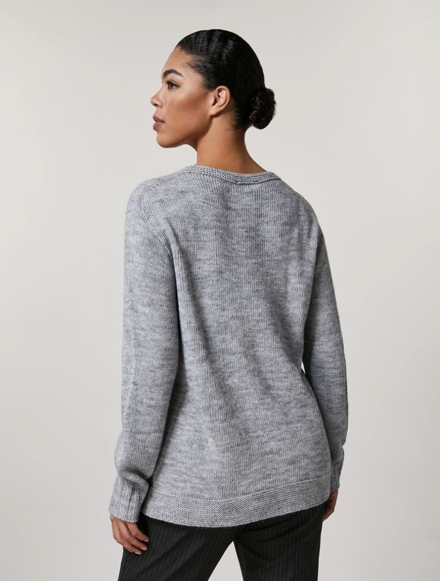 Wool, Viscose And Alpaca Sweater Light Grey Hot