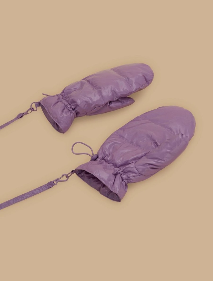 Padded Mittens In Shiny Nylon Wisteria Online