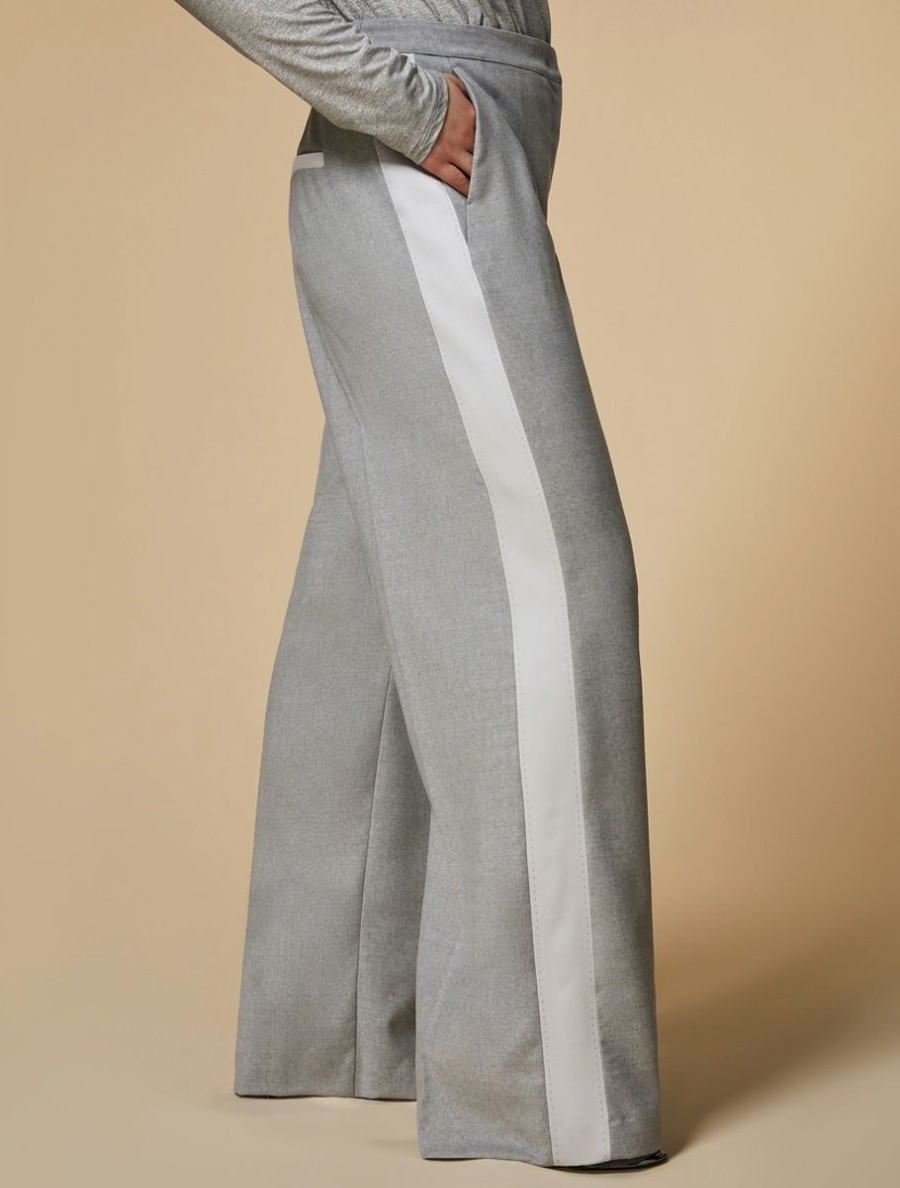 Stretch Flannel Trousers Light Grey Wholesale