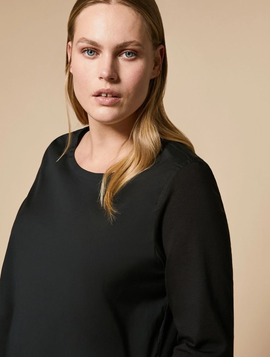 Jersey And Poplin T-Shirt Black Online