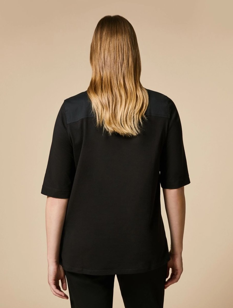 Jersey And Poplin T-Shirt Black Online