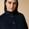 Double-Faced Wool And Cashmere Coat Dark Navy Clearance