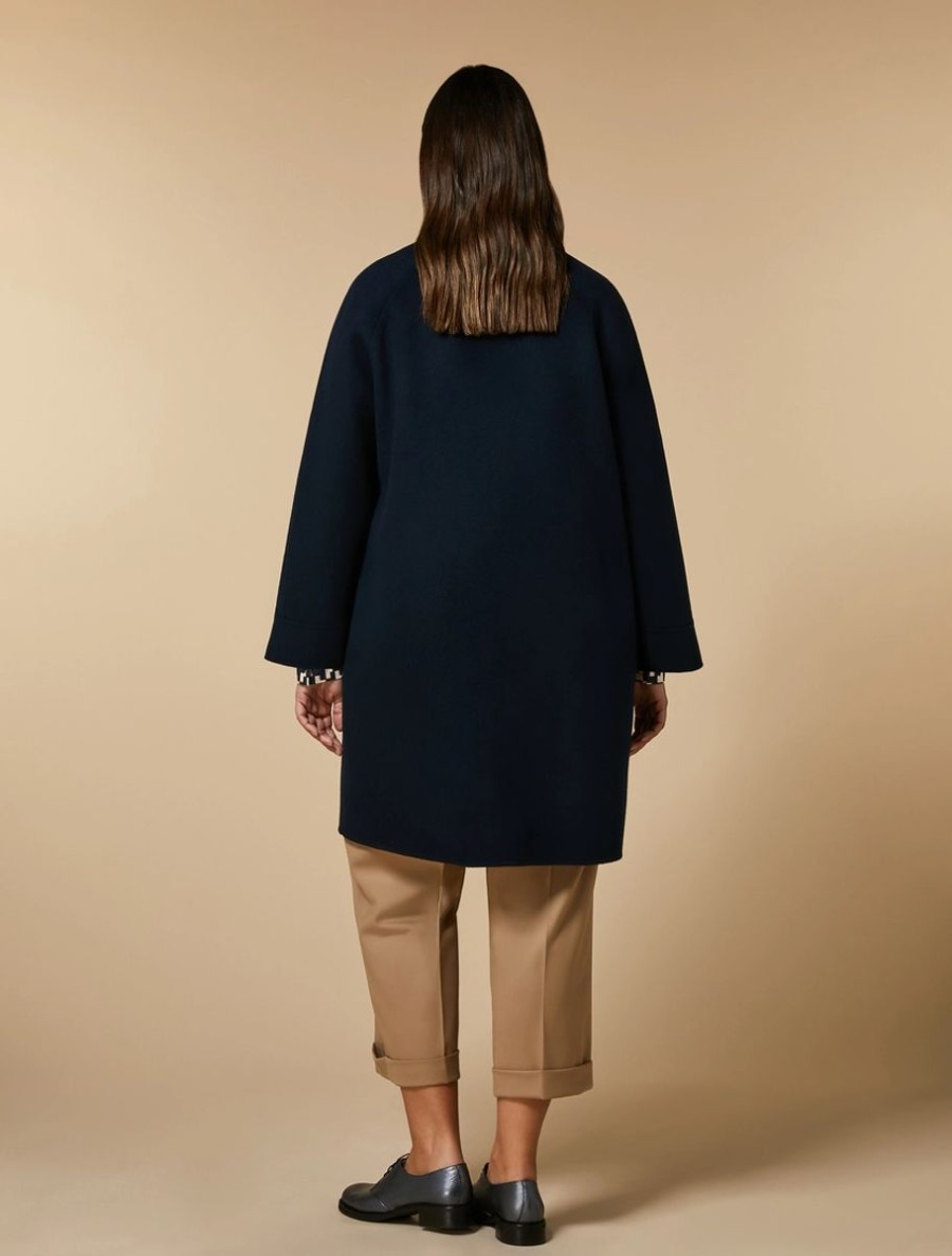 Double-Faced Wool And Cashmere Coat Dark Navy Clearance