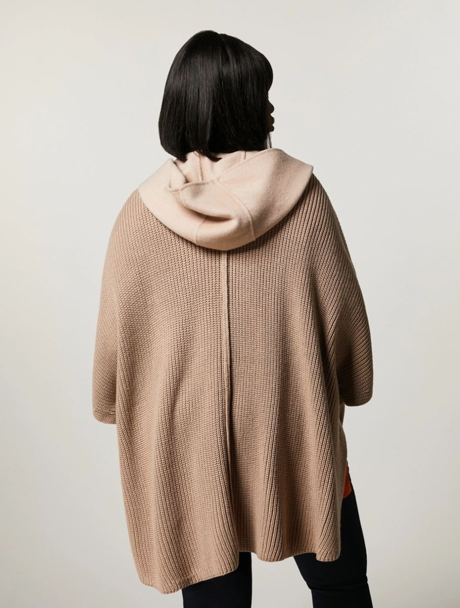 Double-Faced Wool-Blend Poncho Camel Hot