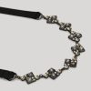 Rhinestone And Metal Necklace Black Online