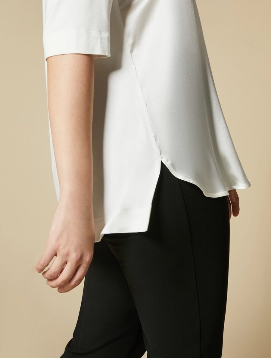 Silk And Jersey T-Shirt White Online