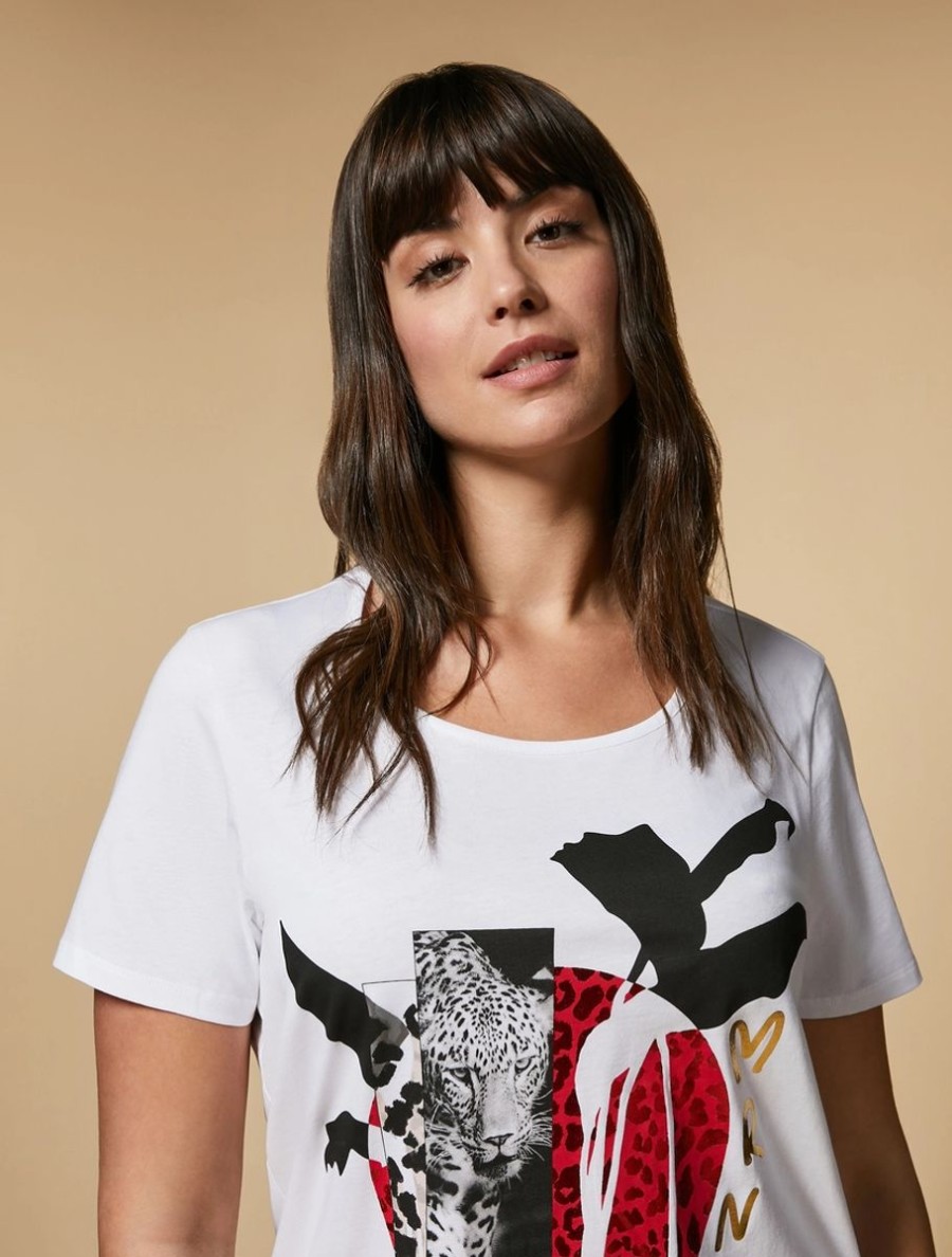 Print-Embellished Jersey T-Shirt White Best