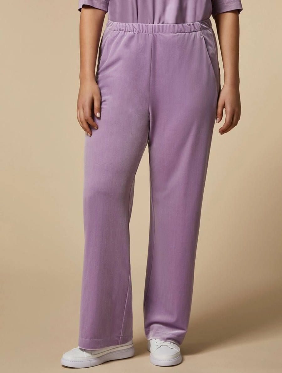 Velvet Jersey Trousers Lilac New