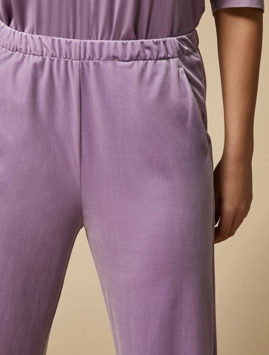 Velvet Jersey Trousers Lilac New