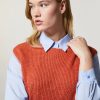 Knitted Mini Gilet Rust Best