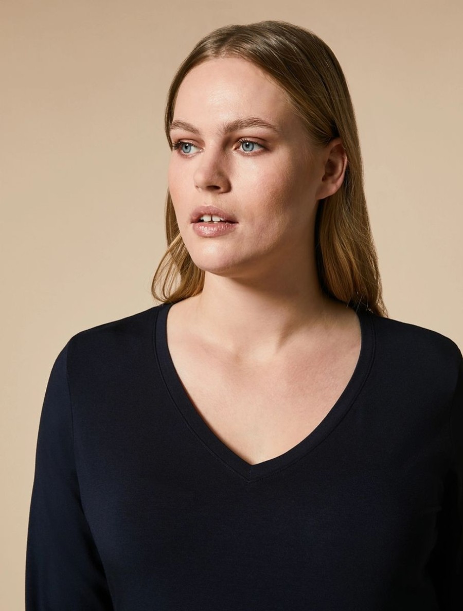 Viscose Jersey T-Shirt Midnightblue Wholesale