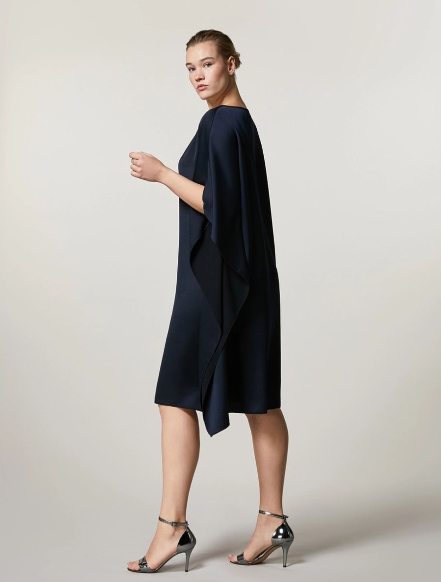 Crepe Envers Satin Dress Dark Navy New