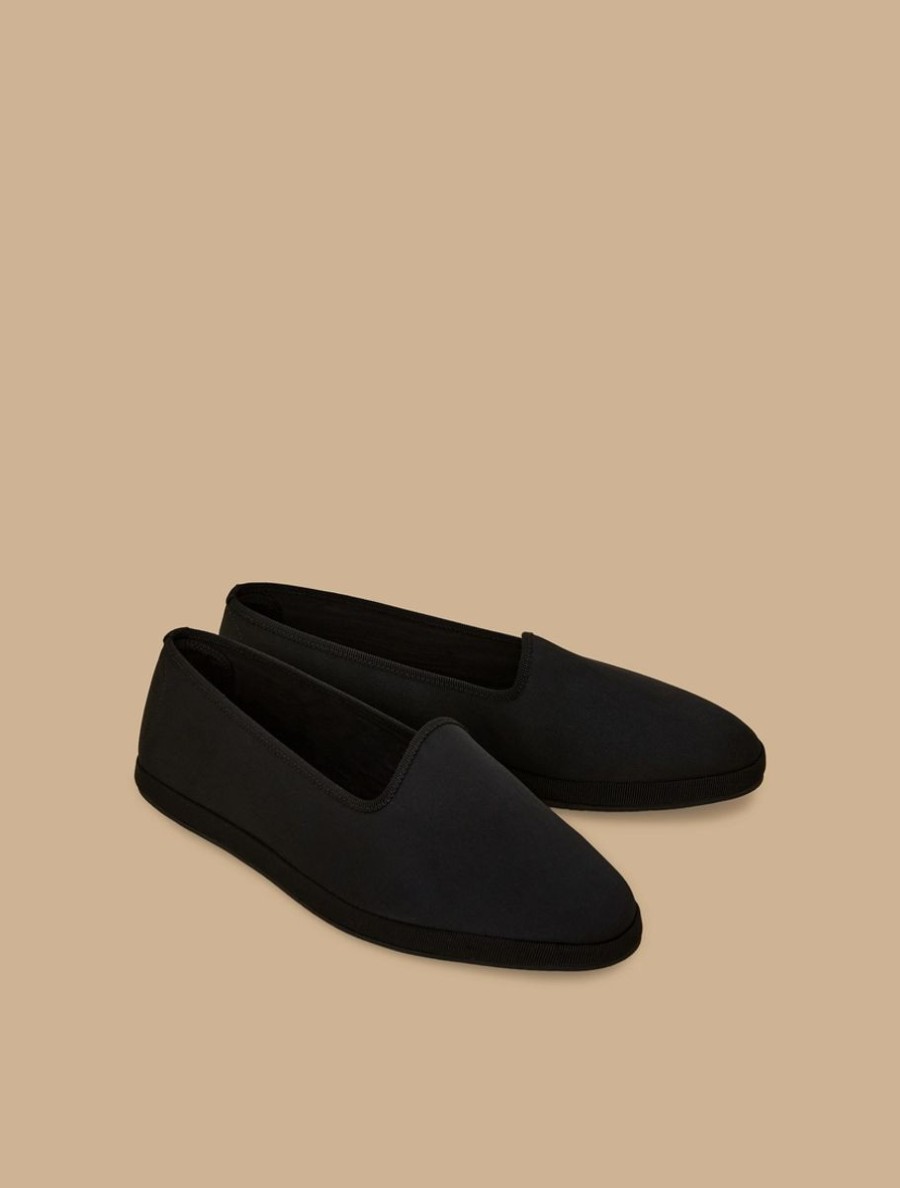 Satin Friulian Shoes Black Wholesale