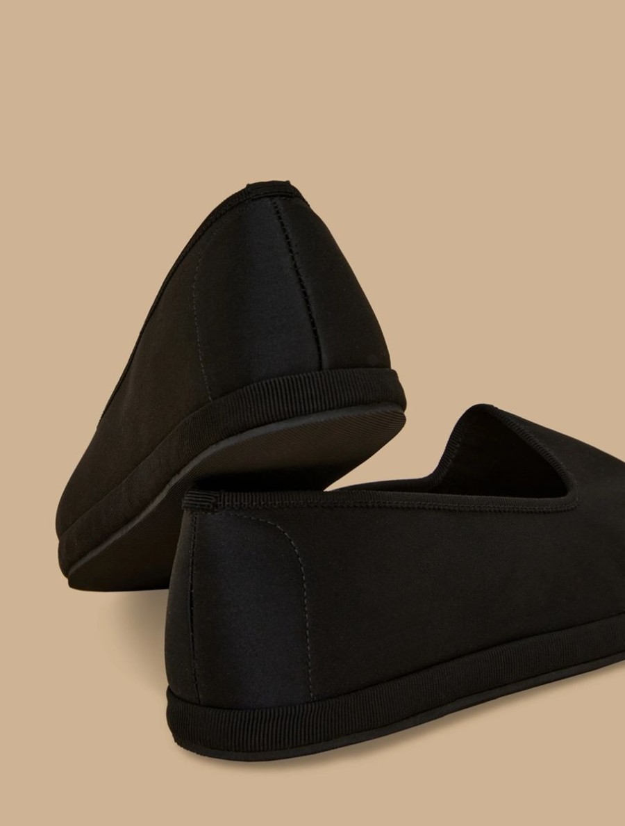 Satin Friulian Shoes Black Wholesale