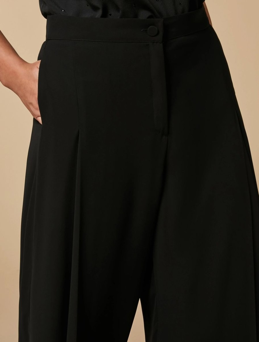 Crepe Georgette Trousers Black Hot