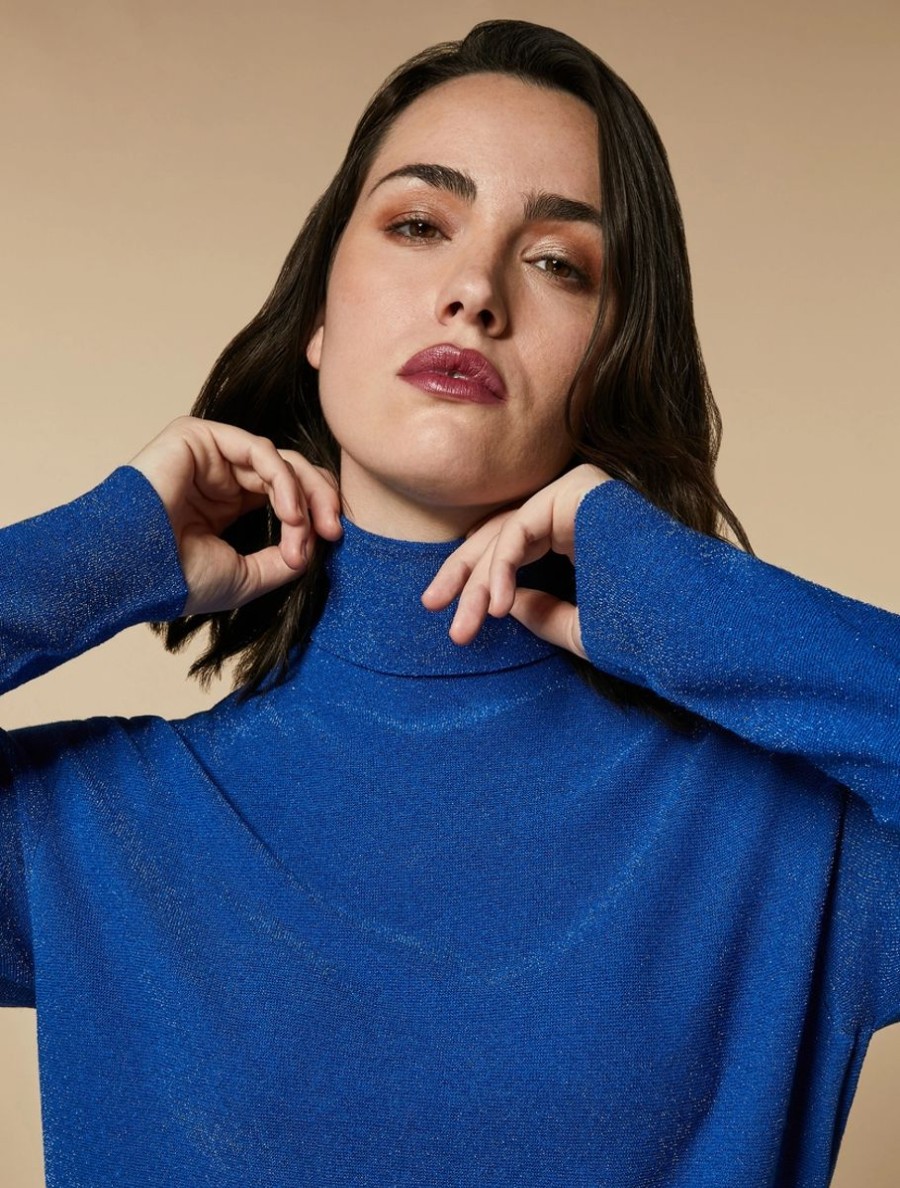 Lurex Viscose Sweater Cornflower Blue Best