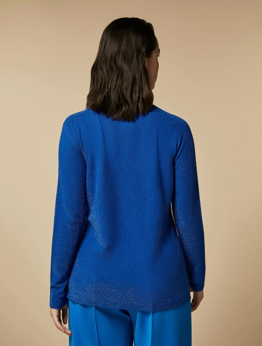 Lurex Viscose Sweater Cornflower Blue Best