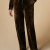 Wide-Leg Chenille Trousers Dark Brown Best