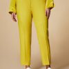 Fluid Gabardine Trousers Yellow Online