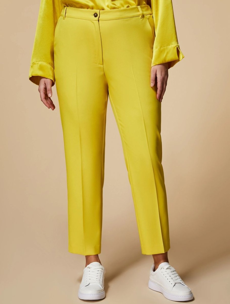 Fluid Gabardine Trousers Yellow Online