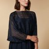 Silk Pekin Crepon Dress Dark Navy Wholesale