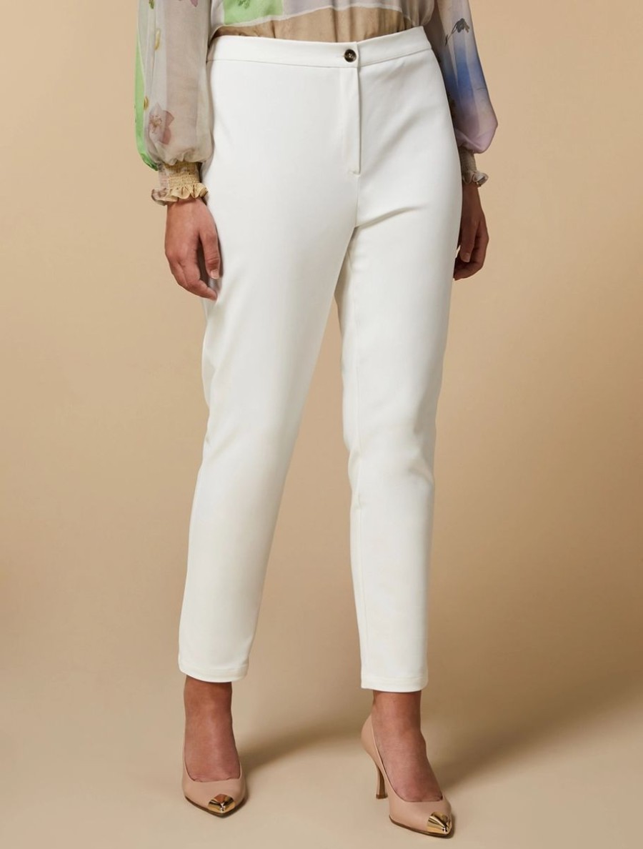 Cotton-Blend Trousers White Online