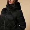 Long Padded Jacket In Water-Resistant Satin Black Best