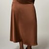 Satin Skirt Brown Wholesale