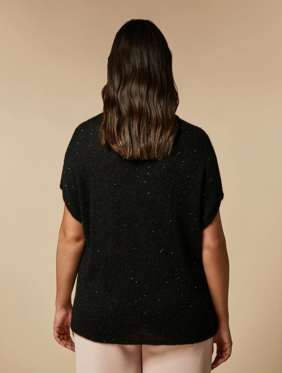 Sequinned Alpaca Sweater Black Best