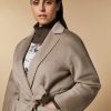 Double-Faced Pure Wool Coat Dark Beige New