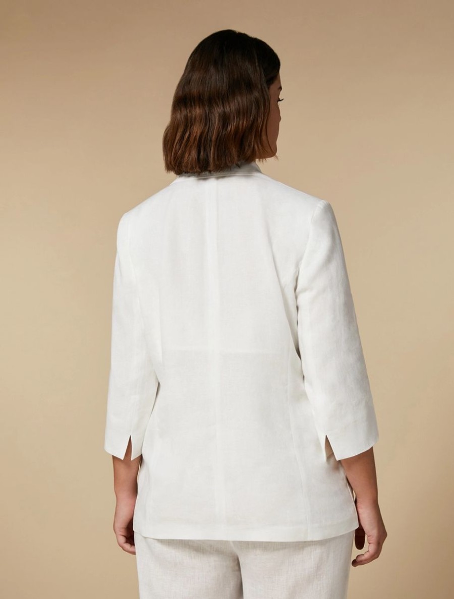 Yarn-Dyed Linen Jacket White Best