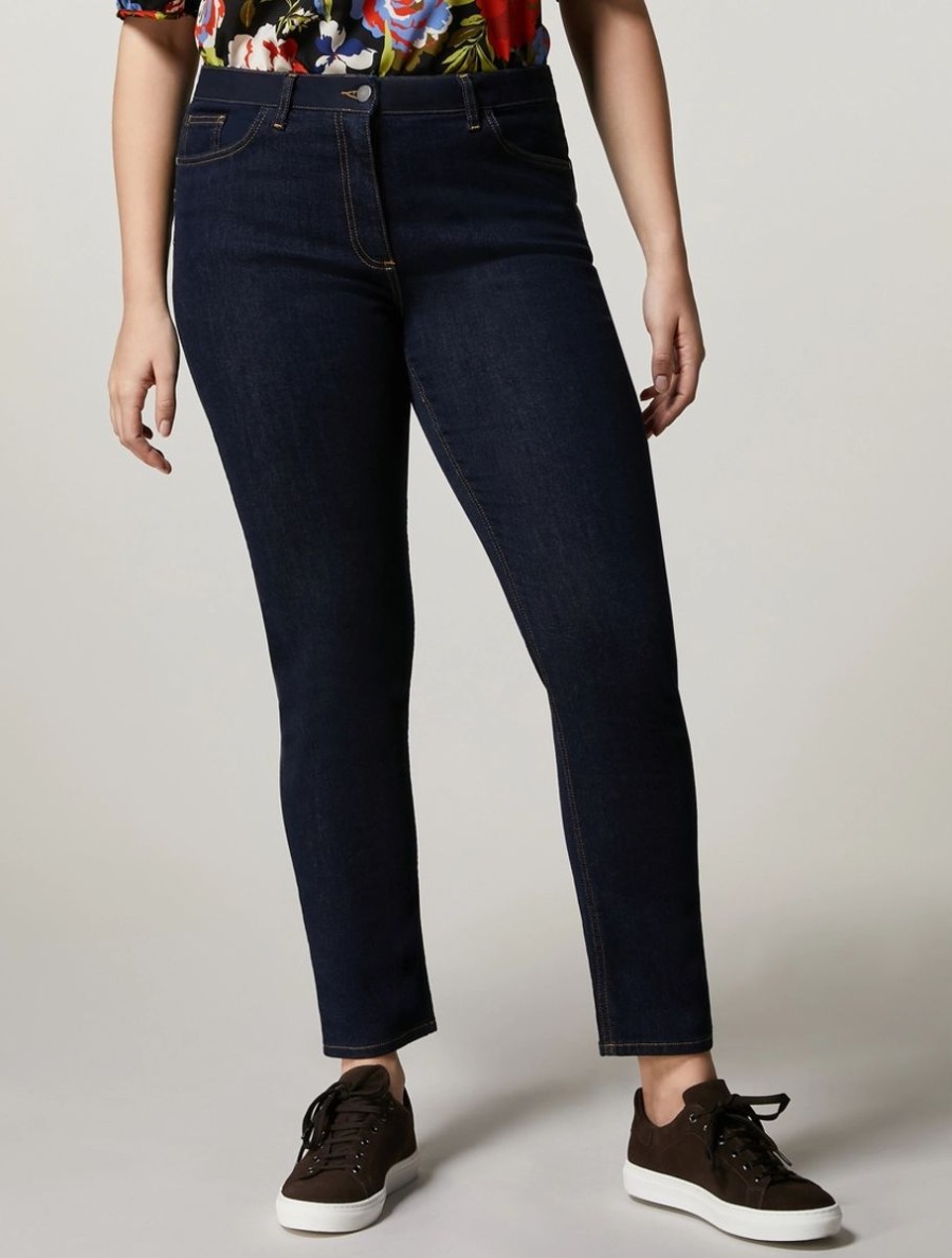 Cotton Denim Trousers Dark Navy Hot