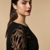 Viscose And Lace Sweater Black Clearance