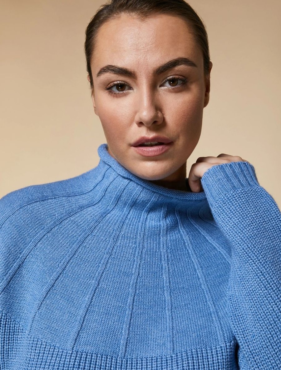 Wool-Blend Sweater Ski Blue Hot