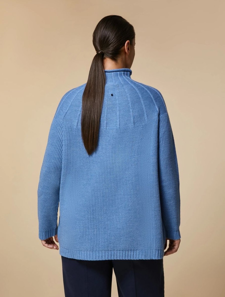 Wool-Blend Sweater Ski Blue Hot