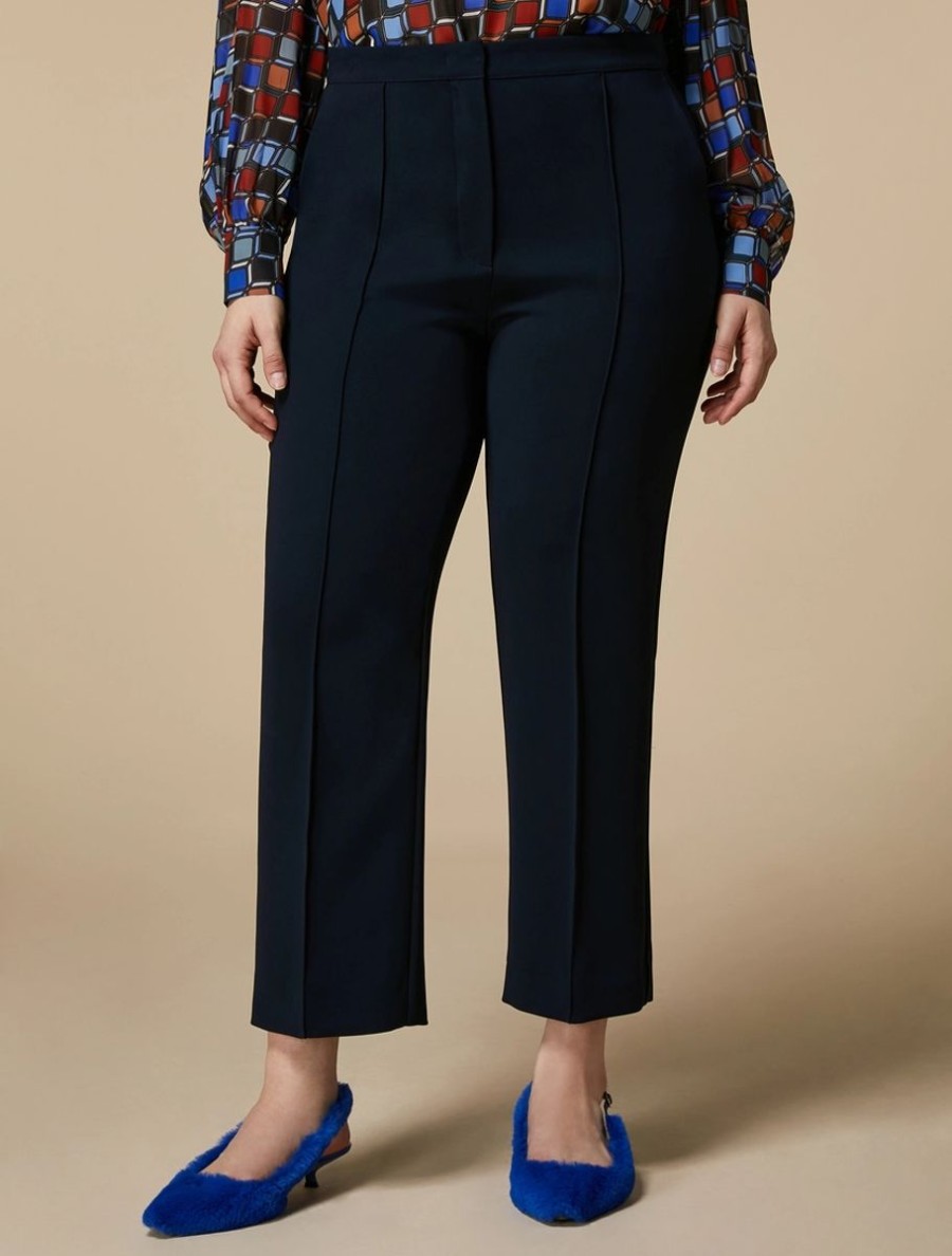 Triacetate Trousers Dark Navy New