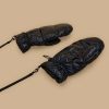 Padded Mittens In Shiny Nylon Dark Navy Online