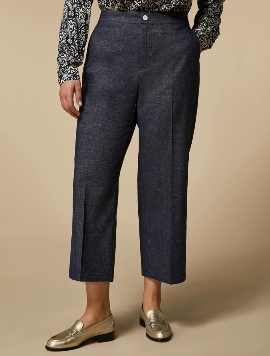 Denim-Look Trousers Ultramarine New