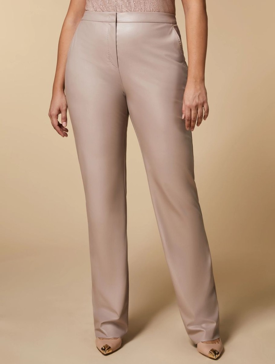 Stretch Nappa Leather Trousers Pink Wholesale