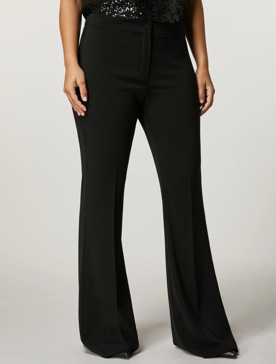 Fluid Stretch Fabric Trousers Black Wholesale