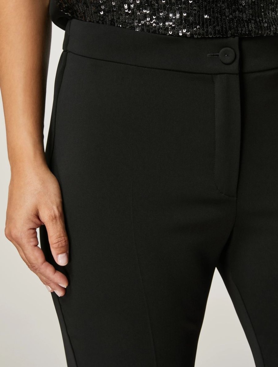 Fluid Stretch Fabric Trousers Black Wholesale