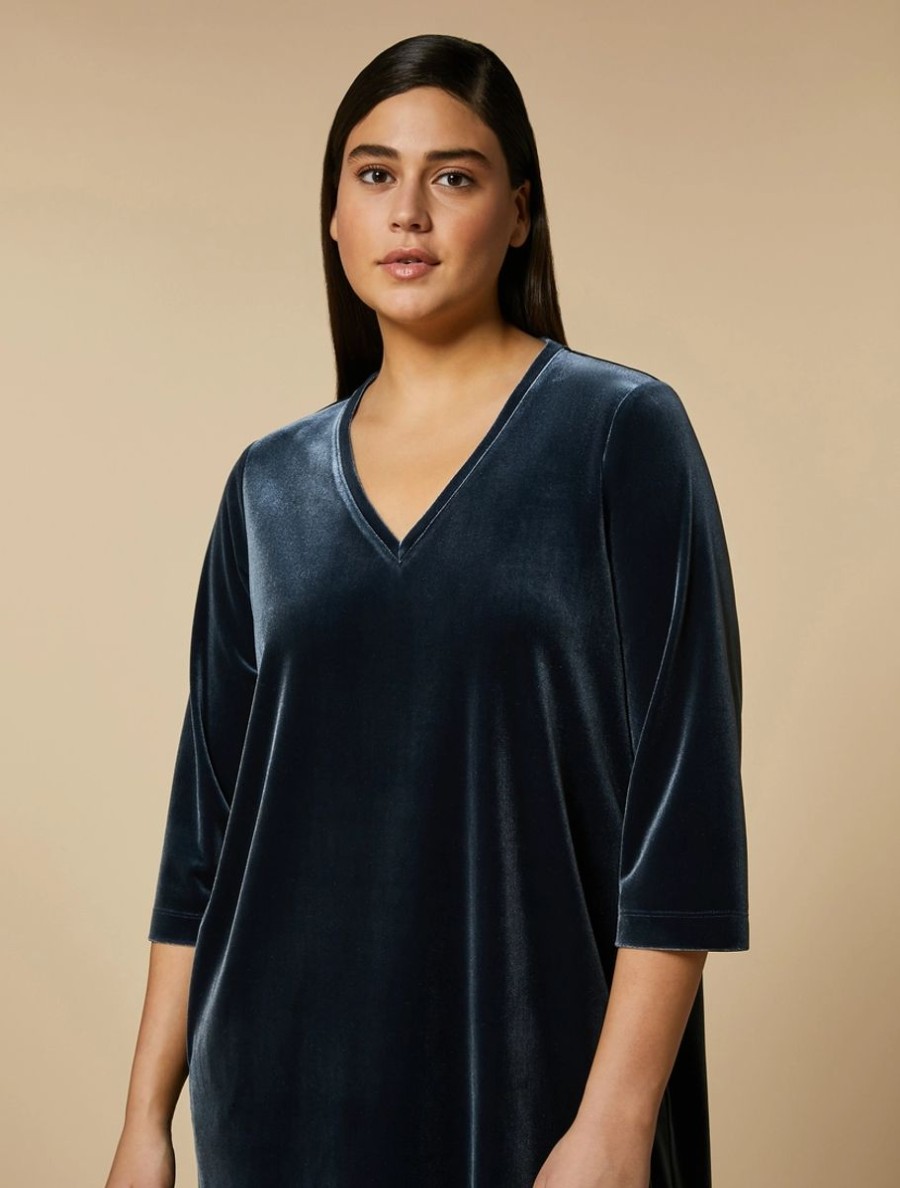 Velvet Jersey Dress Midnightblue Online