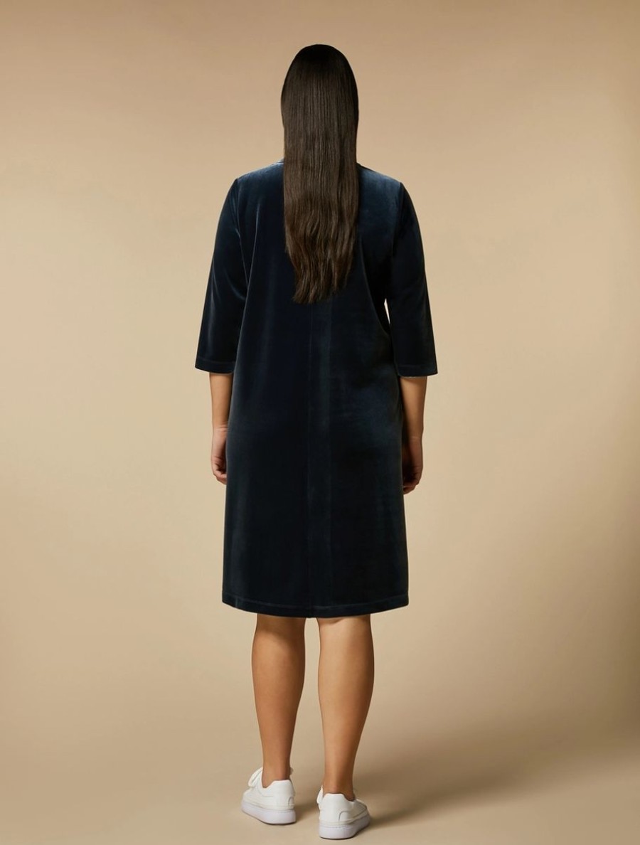 Velvet Jersey Dress Midnightblue Online