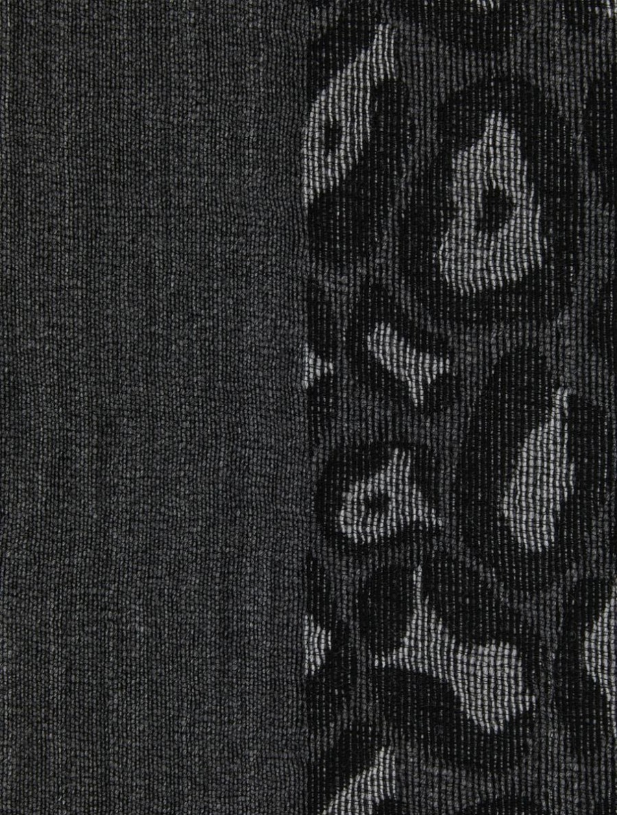 Yarn-Dyed Fabric Scarf Dark Grey Clearance