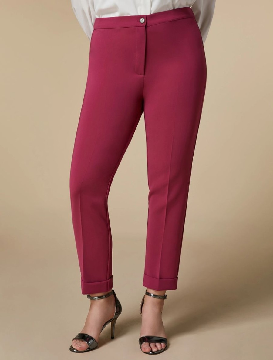 Slim-Fit Triacetate Trousers Fuchsia New