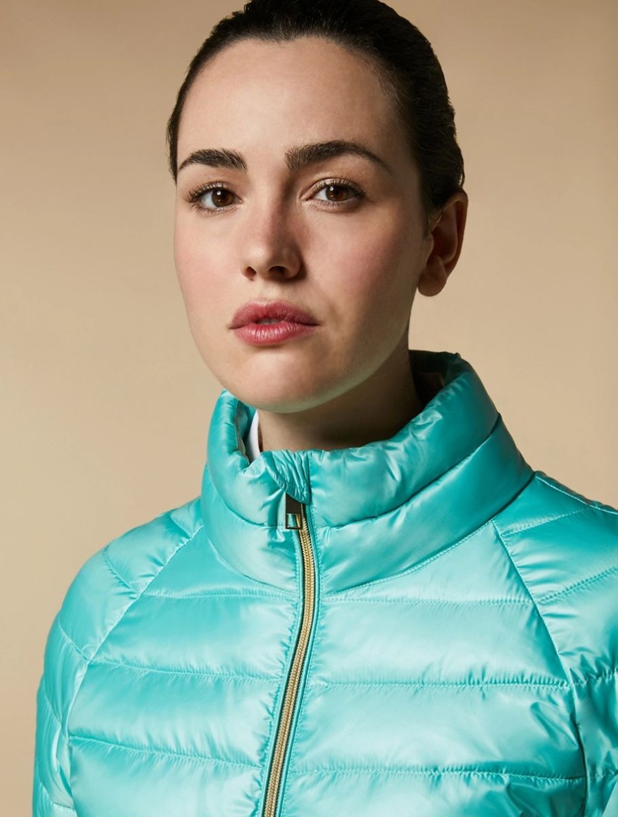 Water-Repellent Quilted Down Jacket Green Online