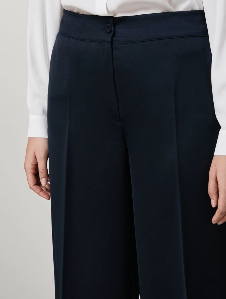 Crepe Envers Satin Trousers Dark Navy Clearance