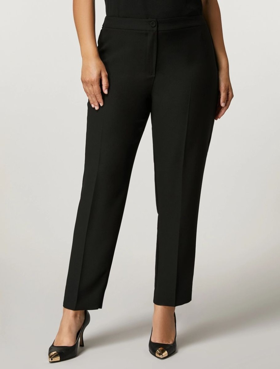 Crepe Envers Satin Trousers Black Wholesale